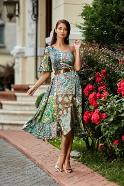 Rochie de vara cu imprimeu colorat