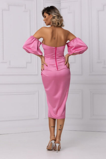rochie eleganta roz cu aspect petrecut sexy