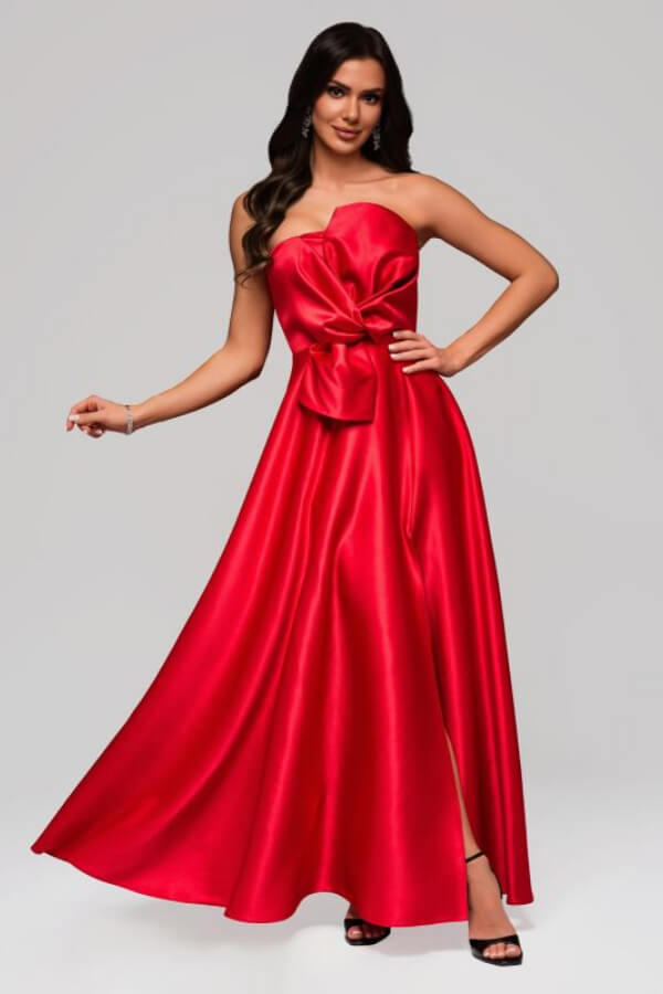 rochie rosie lunga din satin rochie rosie lunga din satin