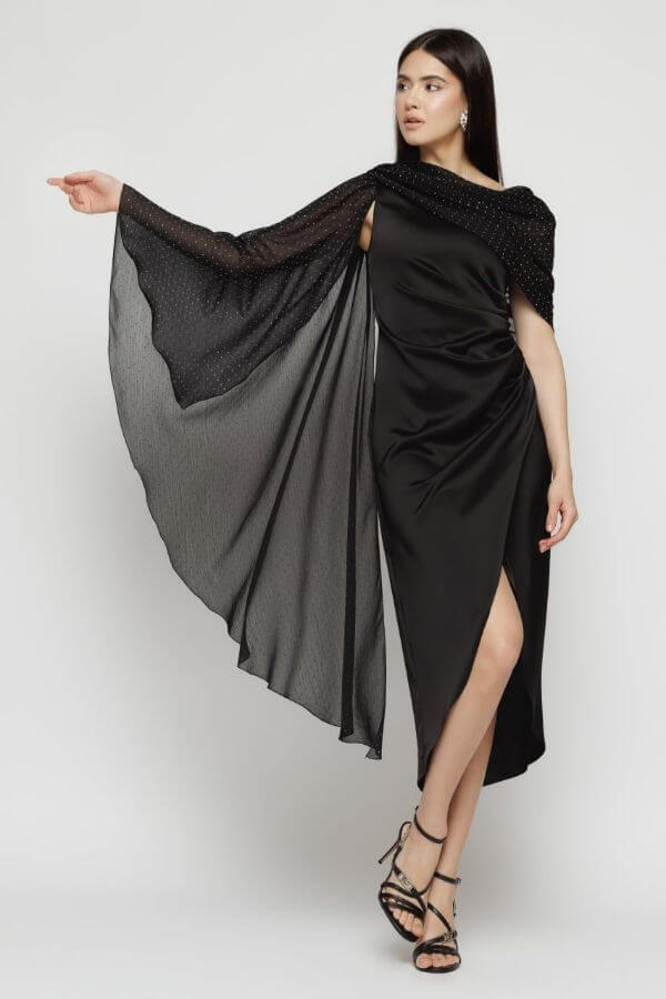 rochie dama neagra asimetrica rochie dama neagra asimetrica