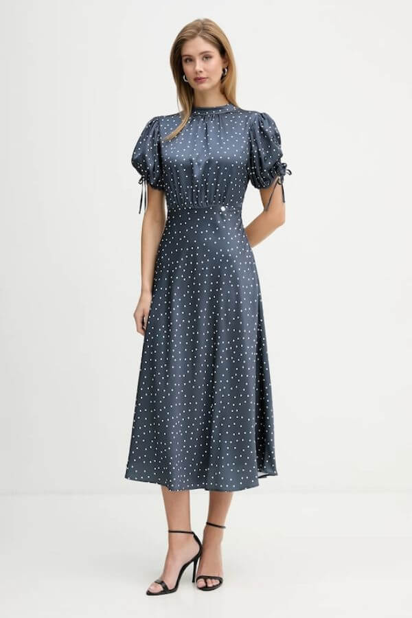 rochie în cloș silvian heach din satin gri rochie în cloș silvian heach din satin gri
