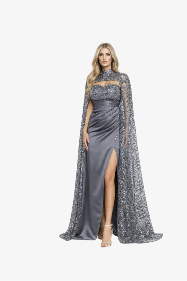 rochie de nasa gri cu trena rochie de nasa gri cu trena